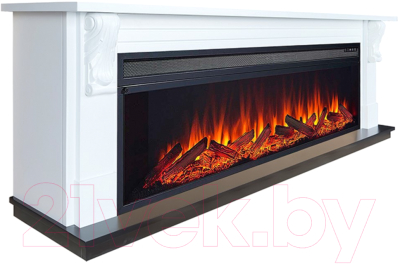 Каминокомплект Смолком Lyncoln V60  Vision 60 Log Led (бьянко белый/ черный)- фото2