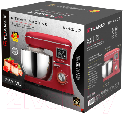 Миксер стационарный Tuarex TK-4202 (красный)- фото6