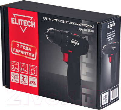 Аккумуляторная дрель-шуруповерт Elitech ДА 10.8БЛ2 204842- фото5