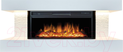 Каминокомплект Смолком Madison V42 + Vision 42 LOG LED (бьянко белый)- фото