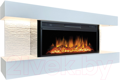 Каминокомплект Смолком Madison V42 + Vision 42 LOG LED (бьянко белый)- фото2
