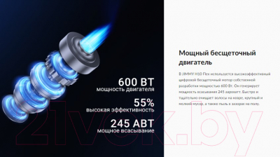 Вертикальный пылесос Jimmy H10 Flex (черный/серебристый)- фото8