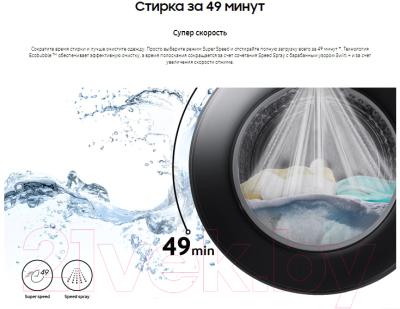 Стиральная машина Samsung WW80AGAS26AXLP- фото10