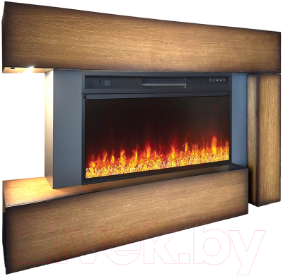 Каминокомплект Смолком Malibu V42 Vision 42 LOG LED (дуб антик/серый графит)- фото2