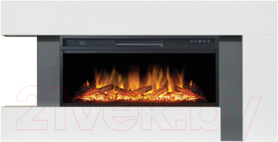 Каминокомплект Смолком Malibu V42 Vision 42 LOG LED (бьянко белый/серый графит)- фото