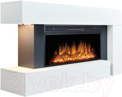 Каминокомплект Смолком Malibu V42 Vision 42 LOG LED (бьянко белый/серый графит)- фото2