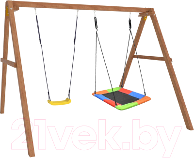 Качели National Tree Company Деревянные с гнездом Лодочка / Р911-35- фото2