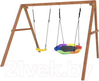 Качели National Tree Company Деревянные с гнездом Гексагон / Р911-37- фото