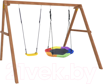 Качели National Tree Company Деревянные с гнездом Гексагон / Р911-37- фото2