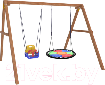 Качели National Tree Company Деревянные с гнездом Свиби FPP-S001 и кач. со спинкой / Р911-43- фото2