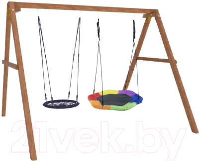 Качели National Tree Company Деревянные с гнездом Гексагон и гнездом 60 / Р911-54- фото2