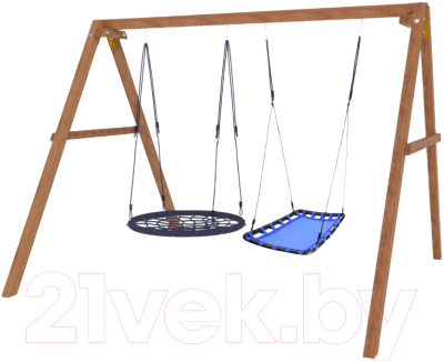 Качели National Tree Company Деревянные с гнездом Лодка и гнездом 100 / Р911-55- фото