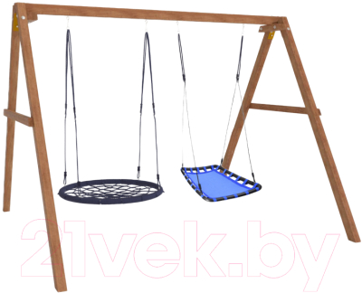 Качели National Tree Company Деревянные с гнездом Лодка и гнездом 100 / Р911-55- фото2