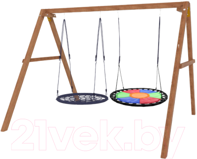 Качели National Tree Company Деревянные с гнездом Свиби и гнездом 100 / Р911-56- фото
