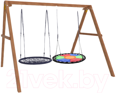 Качели National Tree Company Деревянные с гнездом Свиби и гнездом 100 / Р911-56- фото2