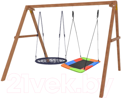 Качели National Tree Company Деревянные с гнездом Лодка и гнездом 100 / Р911-58- фото