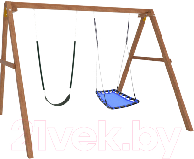 Качели National Tree Company Деревянные с гнездом Лодка и гибкими качелями / Р911-61- фото2