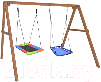 Качели National Tree Company Деревянные с двумя гнездами Лодка / Р911-82- фото2