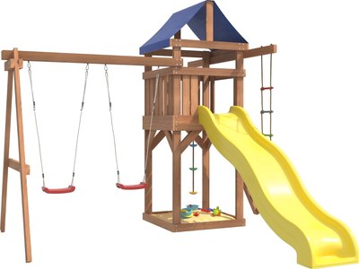 Игровой комплекс National Tree Company С качелями лодочка для улицы и дачи IgroWoods ДП-1- фото