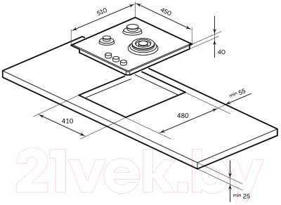 Газовая варочная панель Akpo PGA 453 FGC BL- фото2