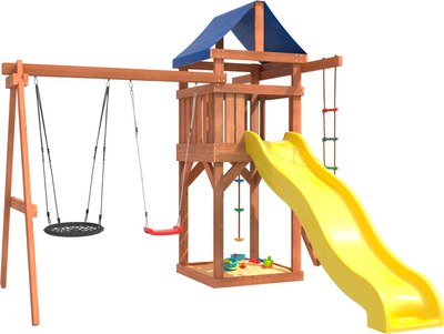 Игровой комплекс National Tree Company С качелями лодочка и гнездом 60 IgroWoods ДП-3- фото