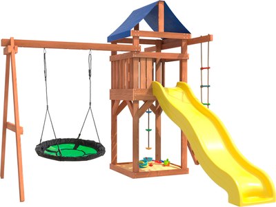 Игровой комплекс National Tree Company С зелеными качелями гнездо Свиби IgroWoods / ДП-4- фото