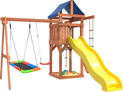 Игровой комплекс National Tree Company Качели лодочка и прямоугольное гнездо Лодка IgroWoods ДП-9- фото