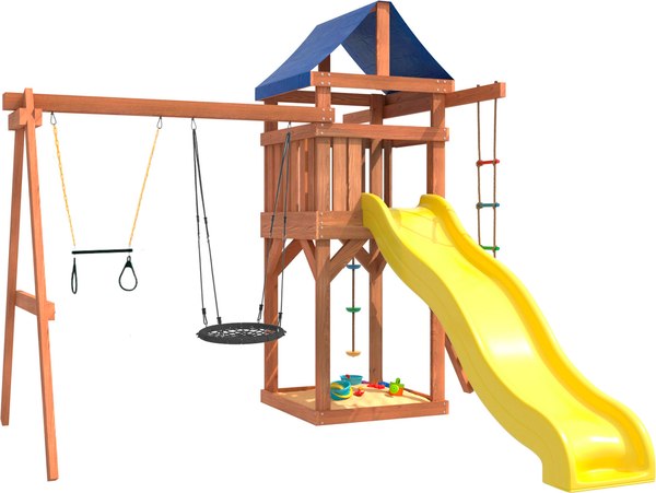 Игровой комплекс National Tree Company С трапецией и качелями гнездо 60 IgroWoods ДП-14- фото