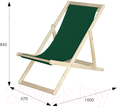 Кресло-шезлонг складное Мебелик Зеленое- фото2