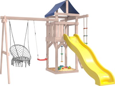 Игровой комплекс National Tree Company С качелями лодочка и плетеным креслом IgroWoods / ДНП-2- фото