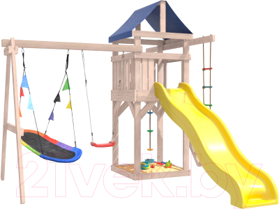 Игровой комплекс National Tree Company С качелями лодочка и овальным гнездом IgroWoods / ДНП-7- фото