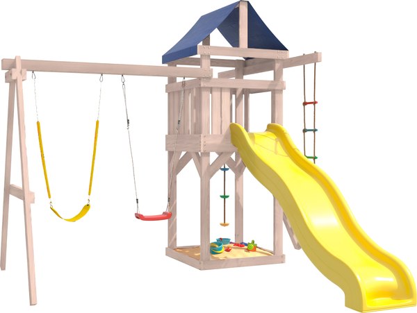 Игровой комплекс National Tree Company С гибкими качелями в желтом цвете и лодочкой IgroWoods / ДНП-11 - фото