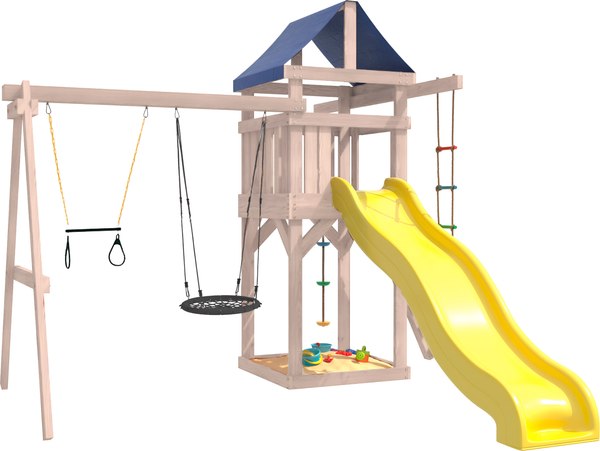 Игровой комплекс National Tree Company С трапецией и качелями гнездо IgroWoods / ДНП-14 - фото