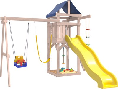 Игровой комплекс National Tree Company С качелями 3 в 1 и гибкими подвесными IgroWoods / ДНП-15 - фото