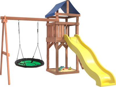 Игровой комплекс National Tree Company Классик с зелеными качелями гнездо Свиби IgroWoods / ДКП-4- фото