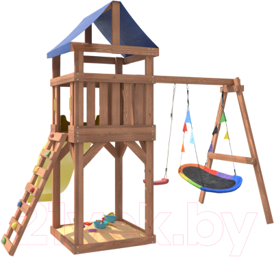 Игровой комплекс National Tree Company Классик с качелями лодочка и овальным гнездом IgroWoods / ДКП-7- фото