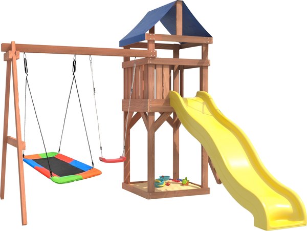 Игровой комплекс National Tree Company Классик с кач. лодочка и прямоуг. гнездом Лодка IgroWoods /ДКП-9- фото