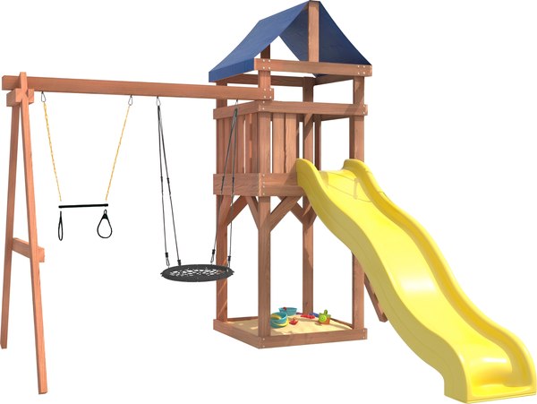 Игровой комплекс National Tree Company Классик с трапецией и качелями гнездо 60см IgroWoods / ДКП-14- фото