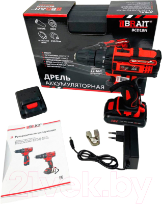 Аккумуляторная дрель-шуруповерт Brait BCD18N- фото3