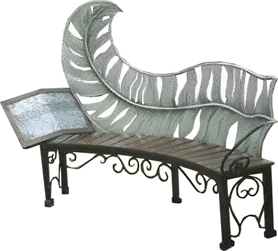 Скамья садовая Saniji Перо С1 1800x450x850- фото