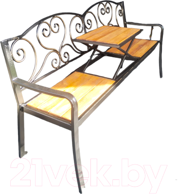 Скамья садовая Saniji Со столиком С34 1700x400x750- фото