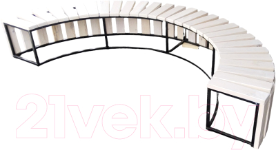 Скамья садовая Saniji Полукруглая Улыбка С98 2500x500x450