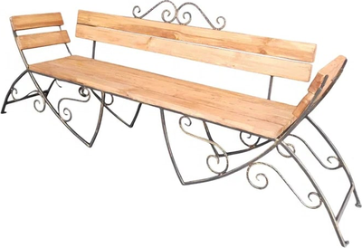 Скамья садовая Saniji Улыбка С102 2300x500x700- фото