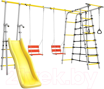Игровой комплекс Romana Богатырь Плюс 2 / 103.12.06 цепные качели, серый/желтый- фото