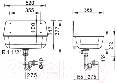 Раковина для дачи Styron STY-355-K- фото2