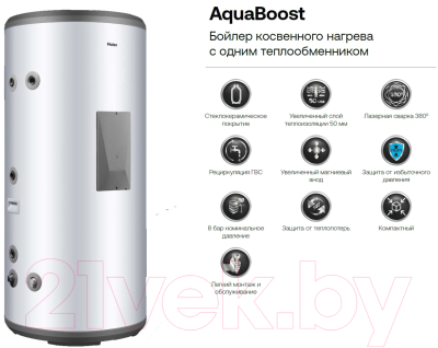 Бойлер косвенного нагрева Haier AquaBoost 1.150F / GC01LWE0FRU- фото2
