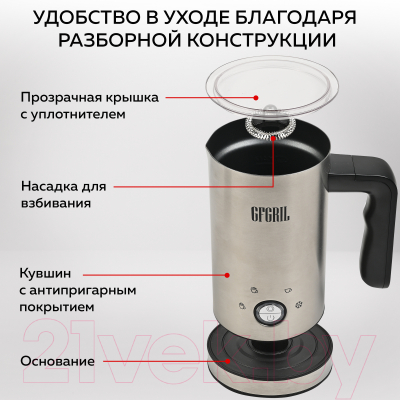 Вспениватель молока GFGRIL GF-CAP15- фото9