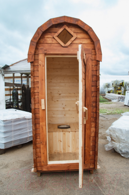 Дачный туалет КомфортПром Деревянный из лунного паза 1040х1200мм / 101223397- фото2