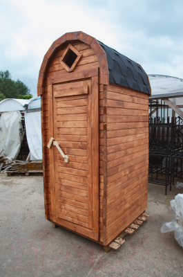 Дачный туалет КомфортПром Деревянный из лунного паза 1040х1200мм / 101223397- фото3