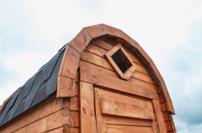 Дачный туалет КомфортПром Деревянный из лунного паза 1040х1200мм / 101223397- фото6